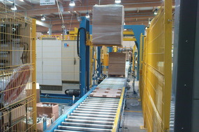 2008. Pallet transport system with a stacker