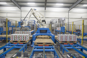 2015. Handling system for transferring, palletising, packaging and storing at a dairy plant