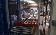 2016. Pallet transport system with vertical conveyors